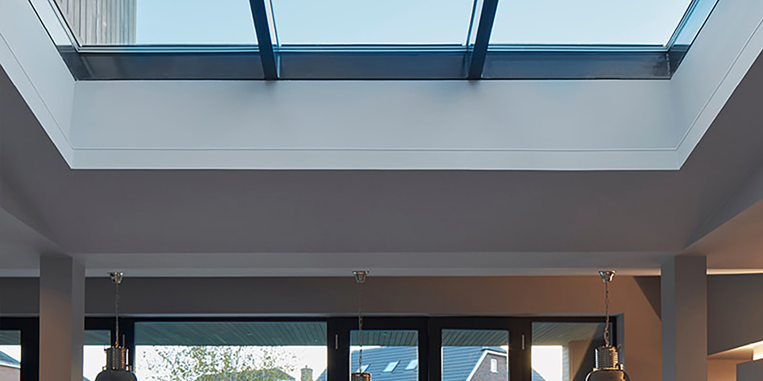 Glazed roof with 3 glass panels