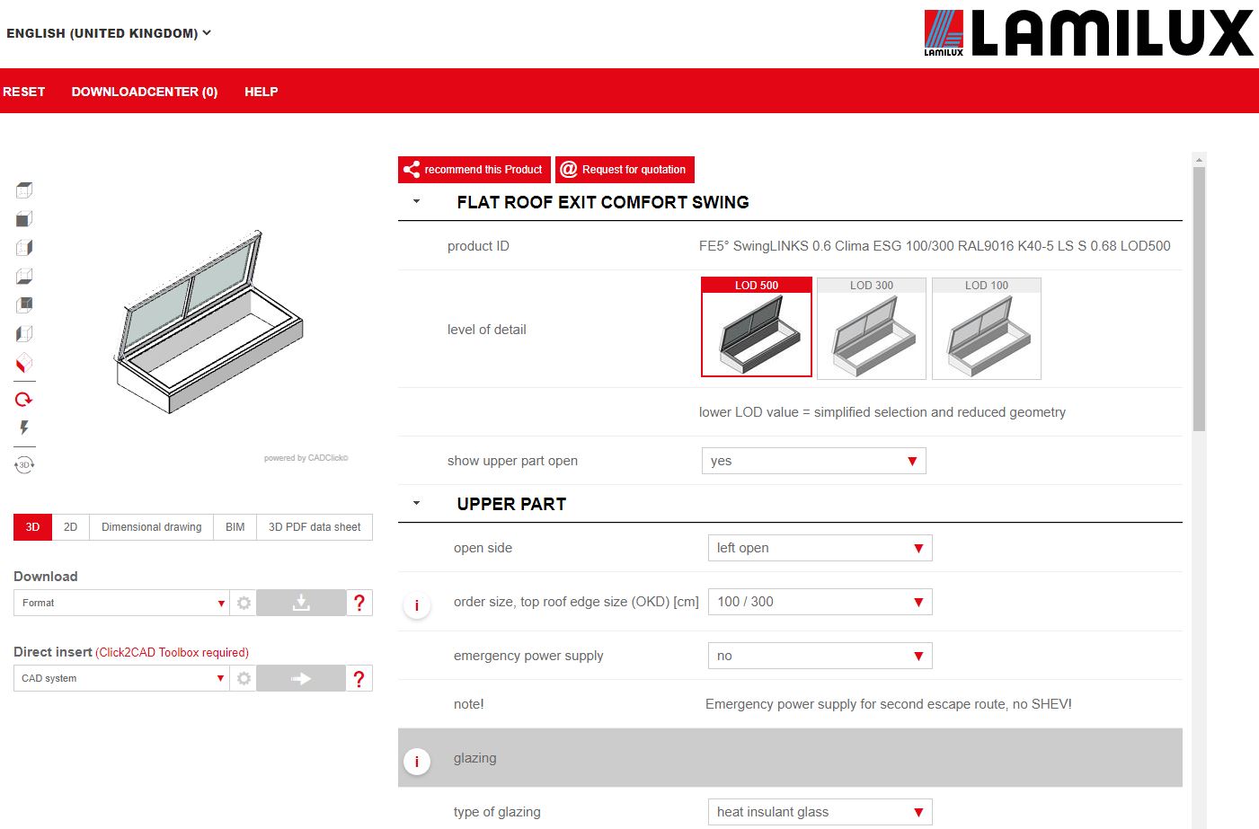 BIM configurator screenshot