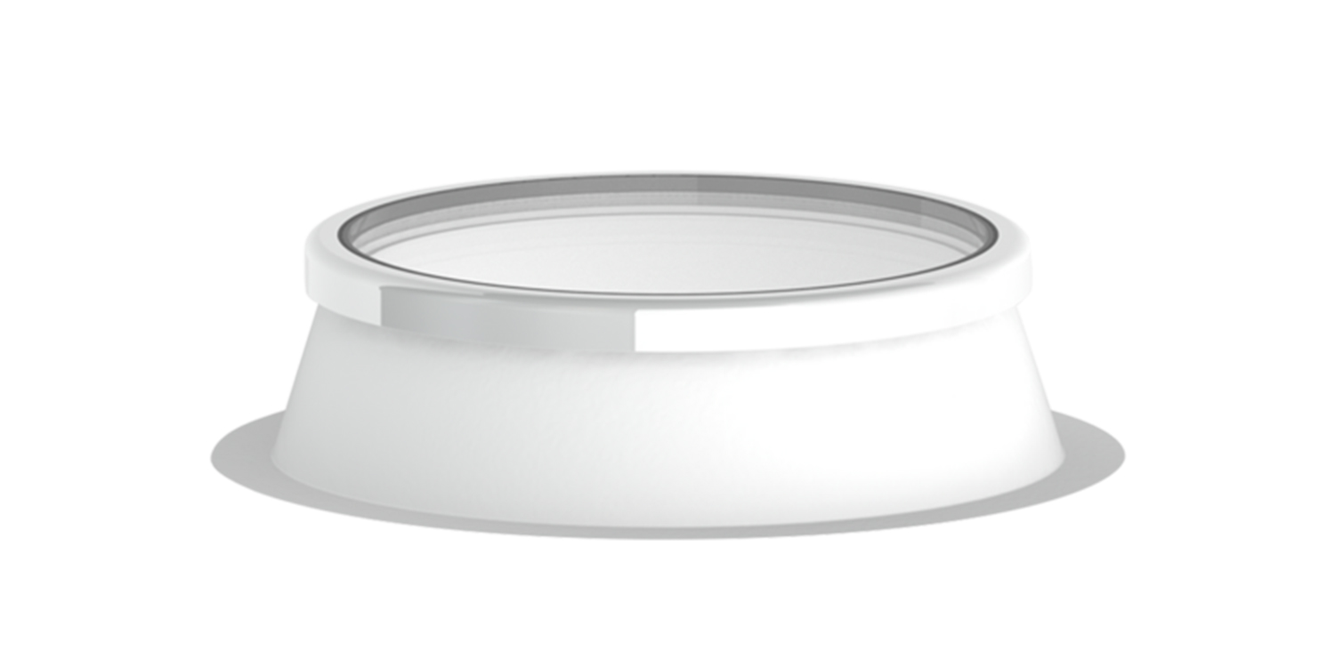 flat circular glass rooflight cut out image