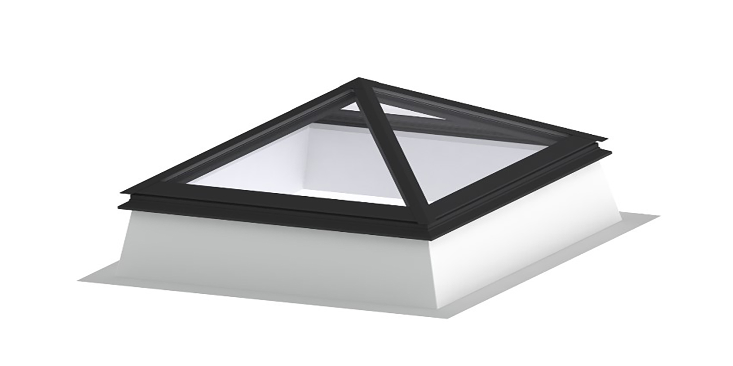 flat pyramid glass rooflight cut out image