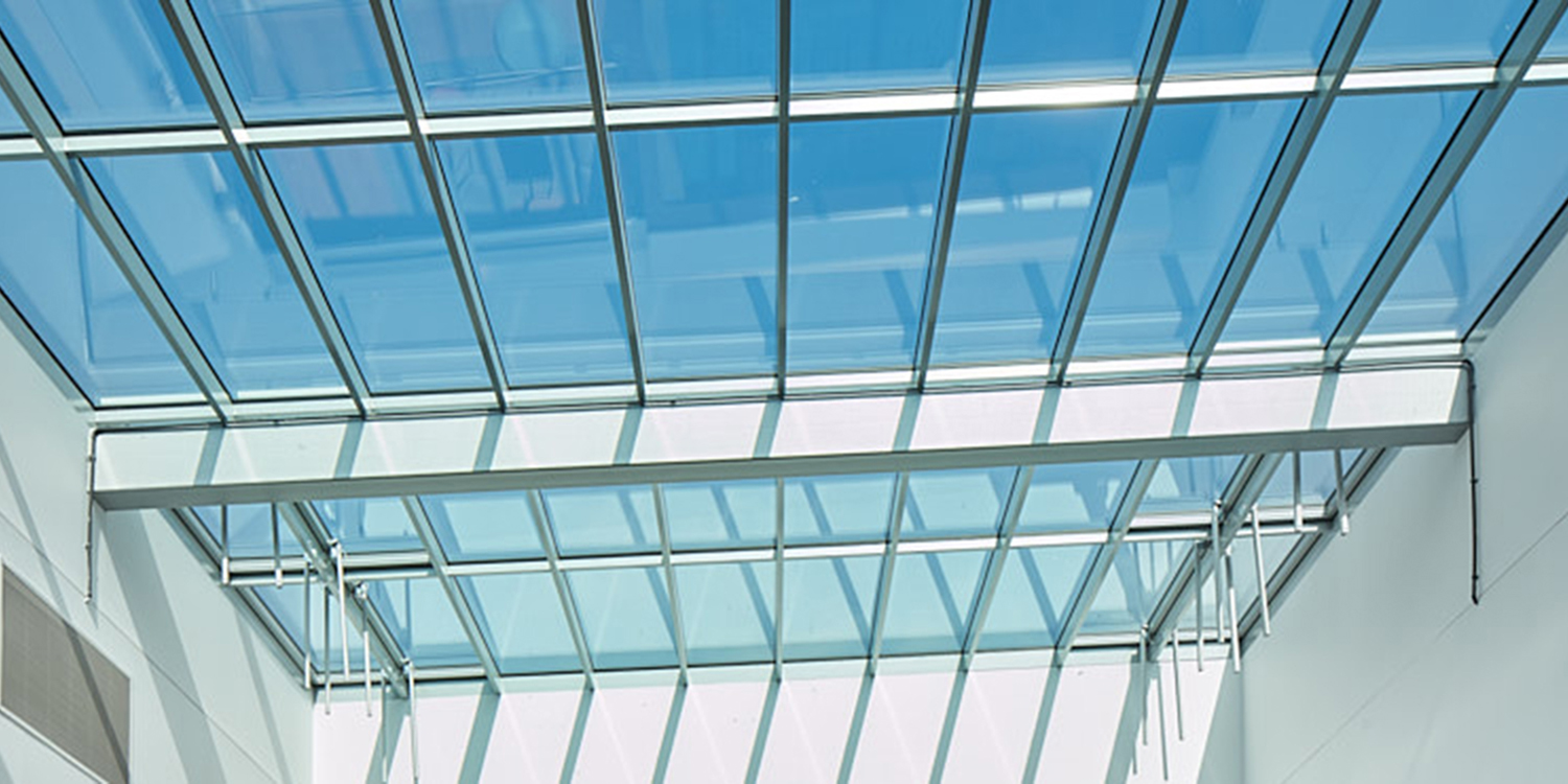 internal view of glass roof rooflight