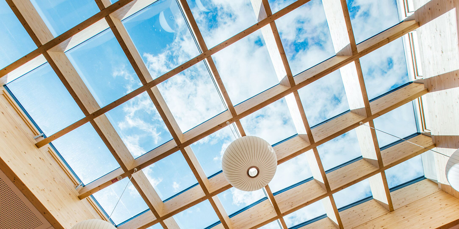 internal view of glass passivhaus rooflight
