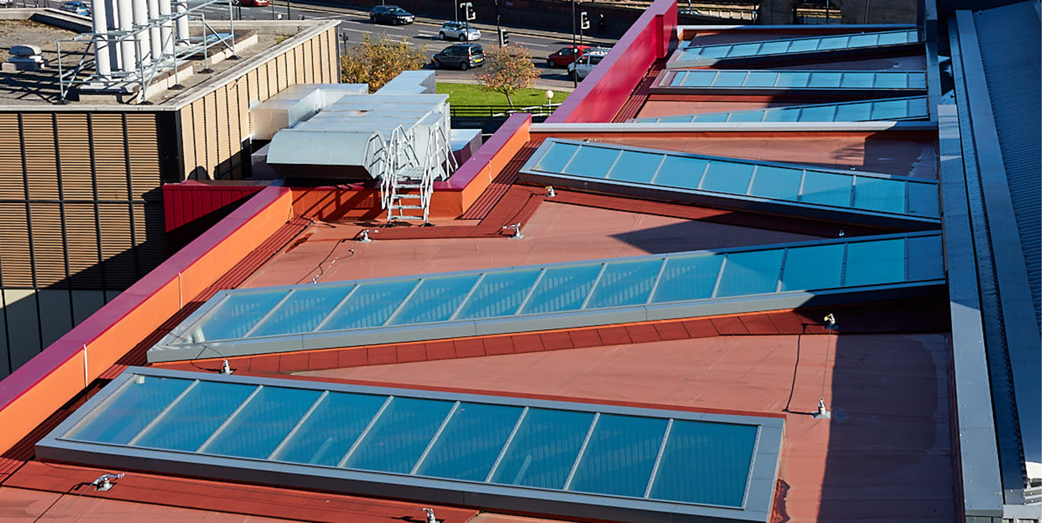 7 bespoke rooflights on university roof