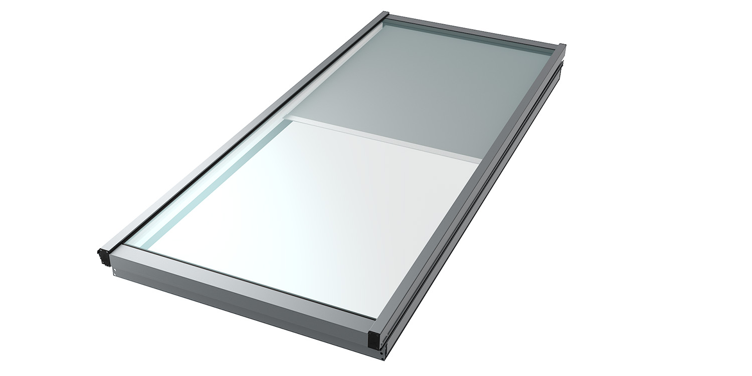 modular glass skylight roller blind