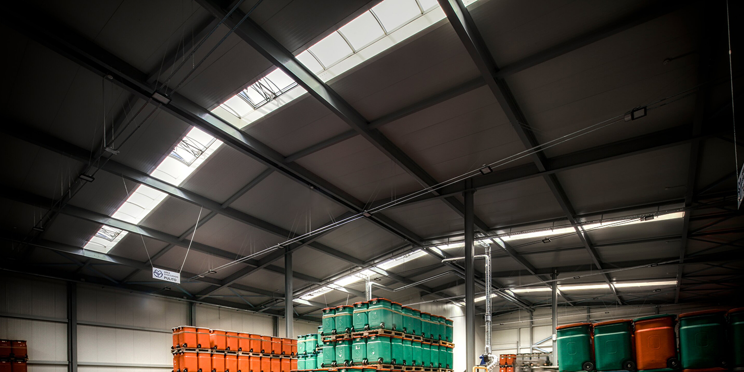 Warehouse with barrel vault rooflight