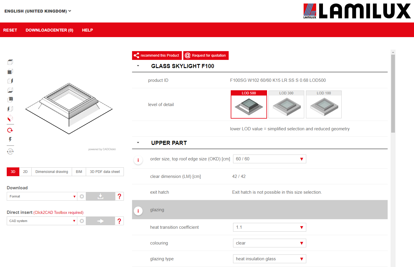 BIM configurator screenshot