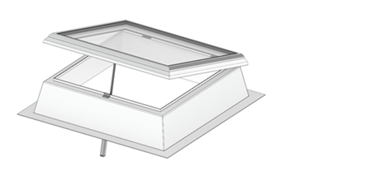 Opening flat roof skylight