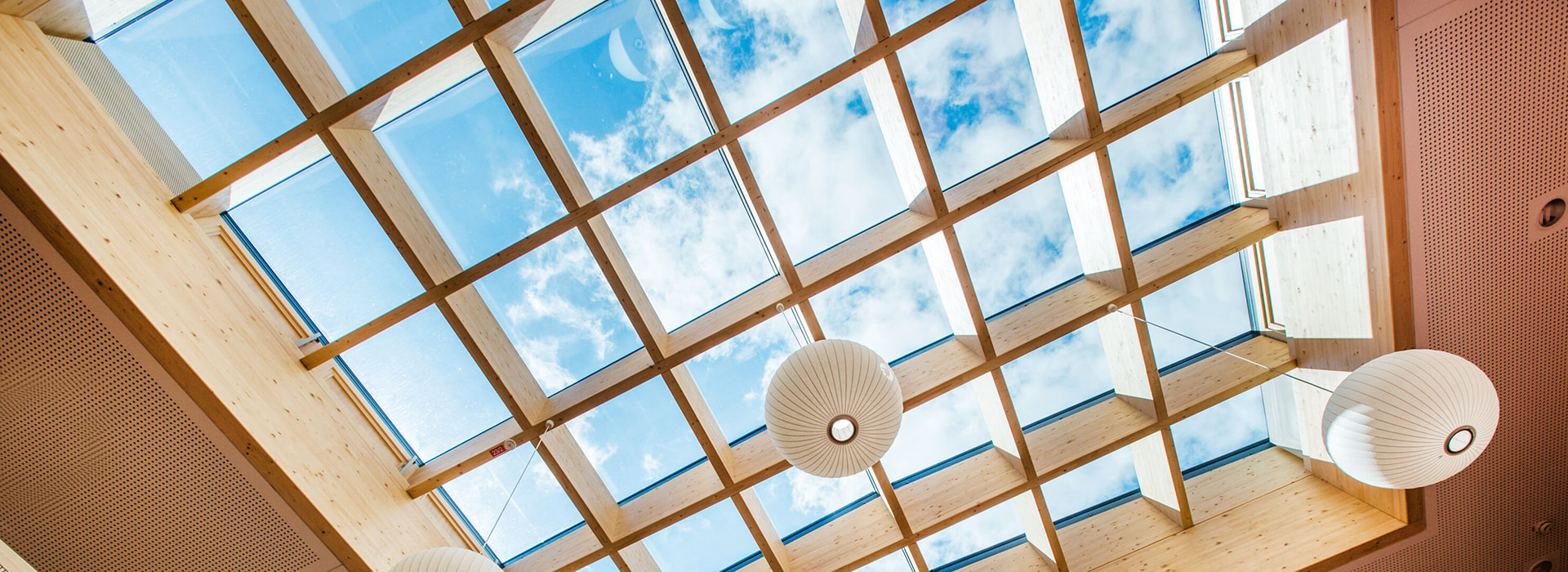 Internal view of passivhaus rooflight