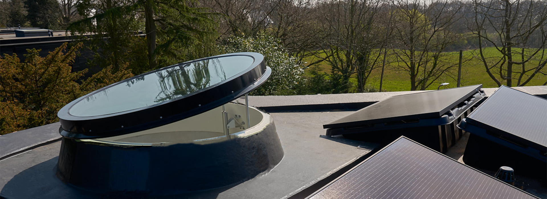 open glass skylight - exterior view