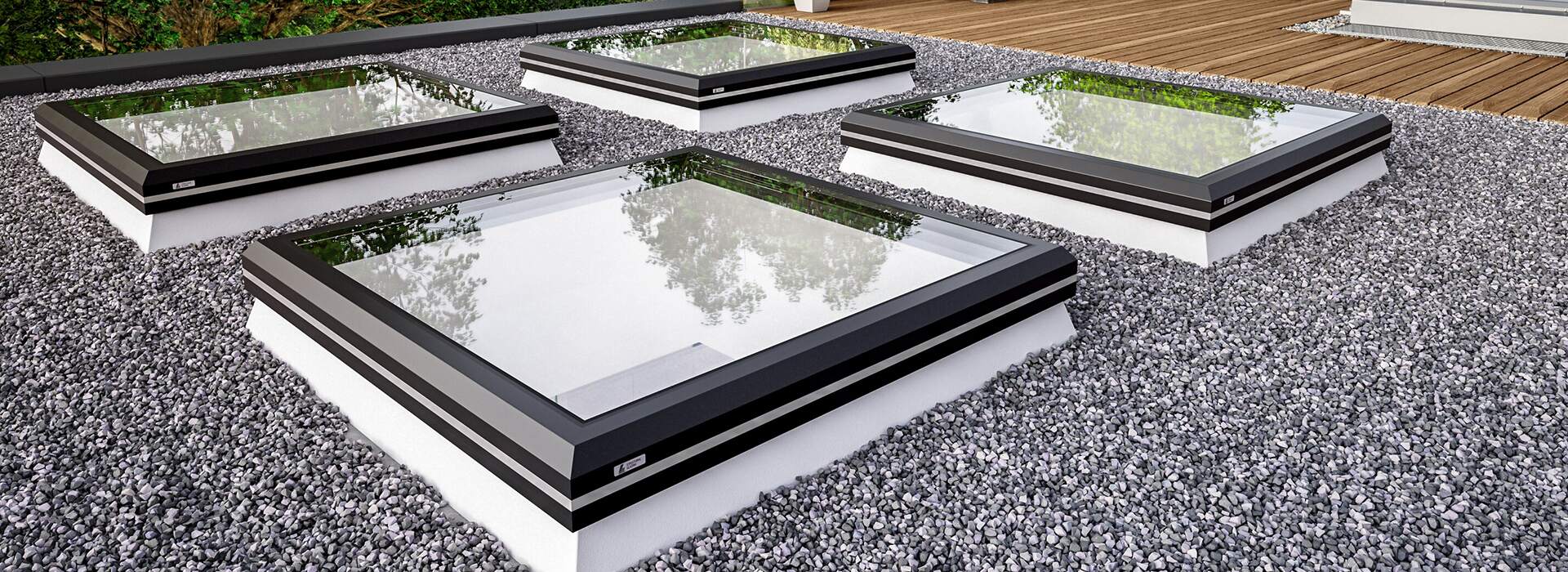 4 modular rooflights on roof