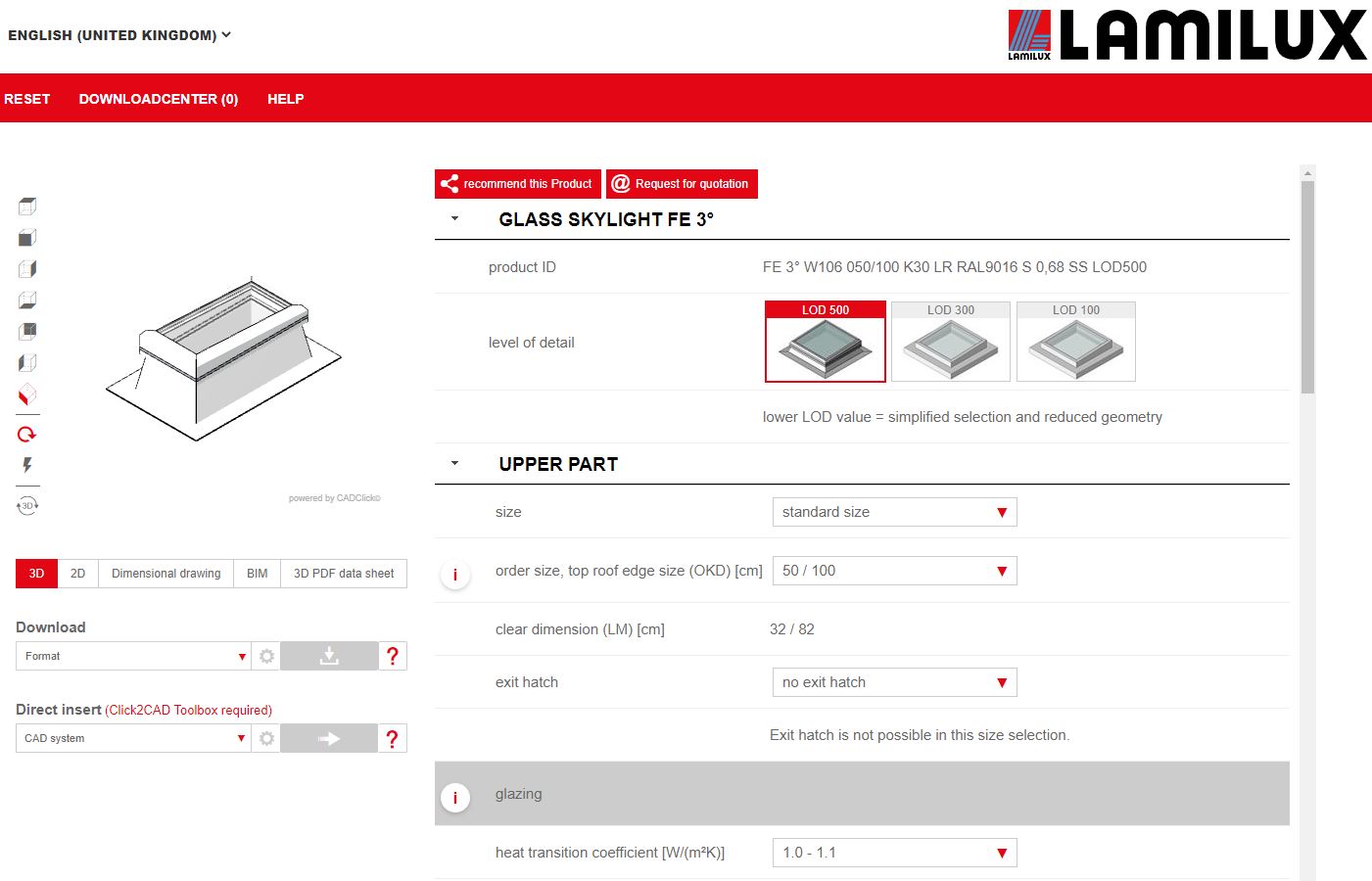 BIM configurator screenshot