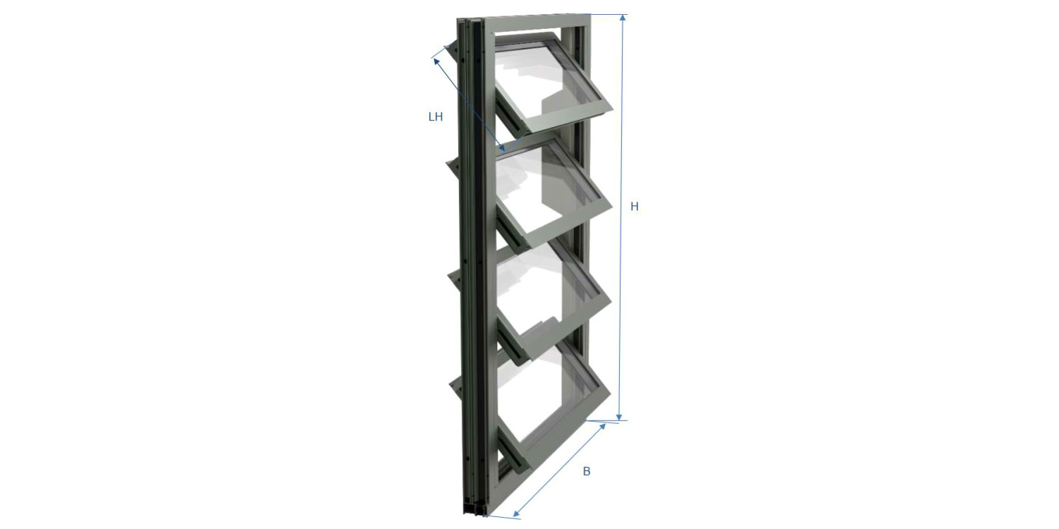 Airstream glass panel with dimensions