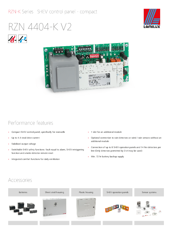 Control Panel Spec Sheet