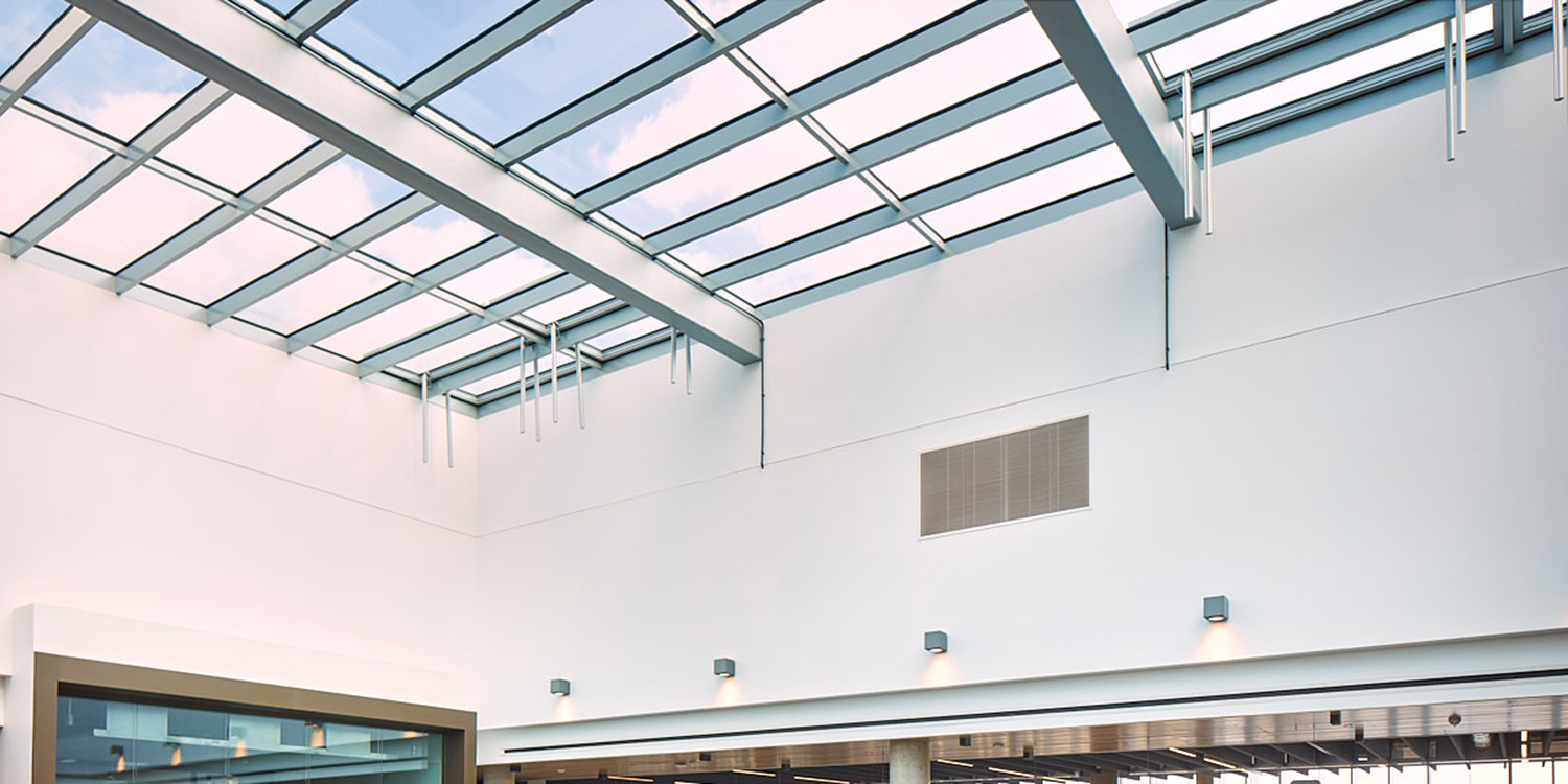 Large glazed roof internal view