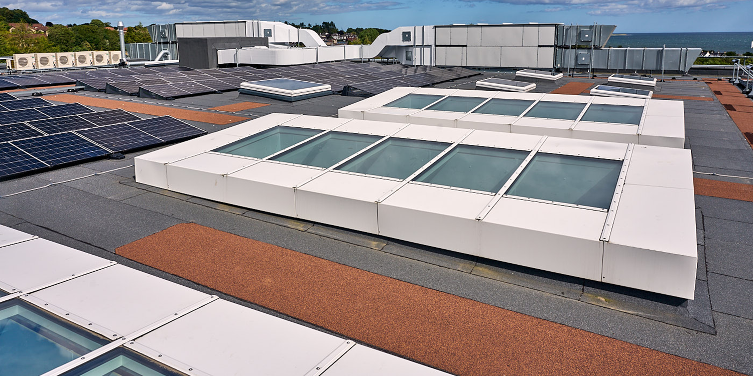 external view of 5 pane mono-pitch rooflight