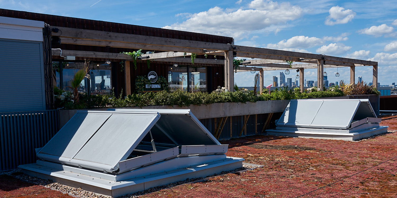 half open smoke vents on roof