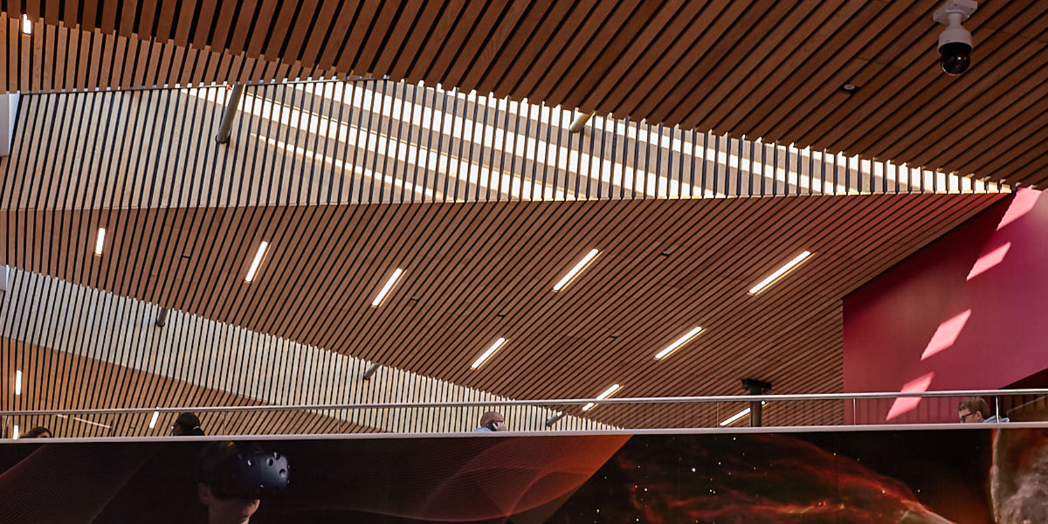 daylight coming into a building from a rooflight