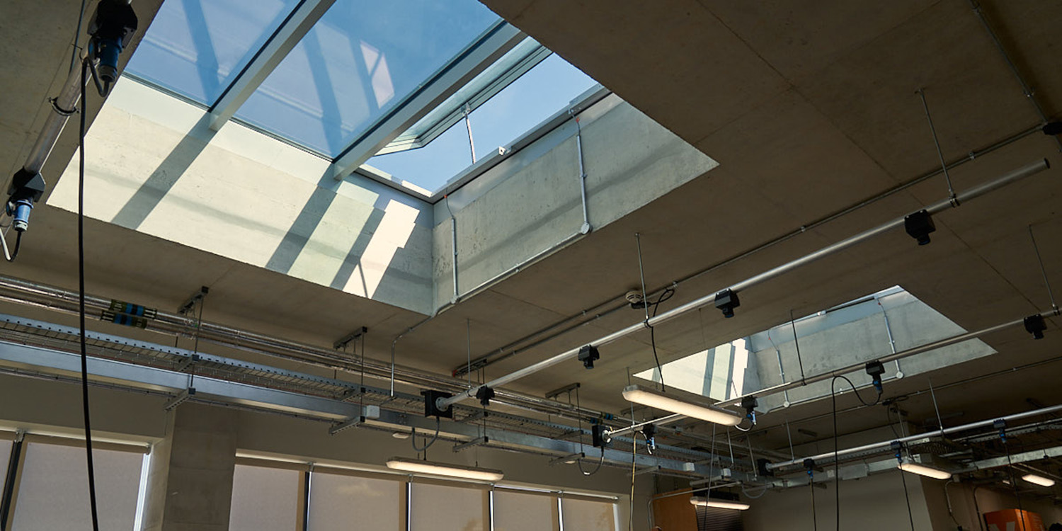 3 pane rooflight with one pane open