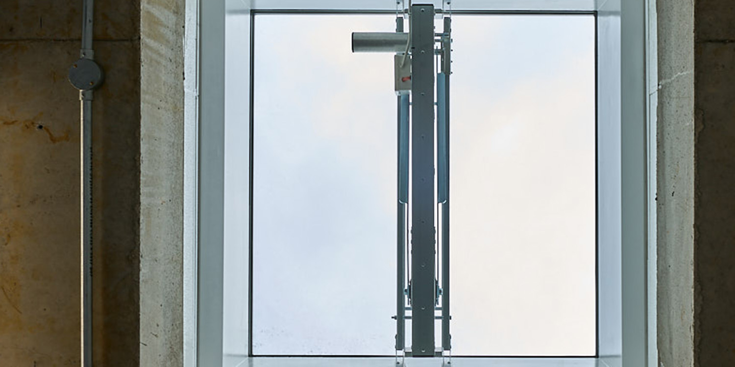 Looking up to a smoke vent rooflight
