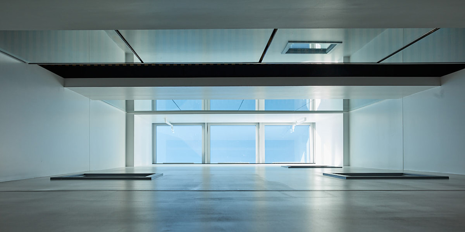 empty space with glass rooflight above
