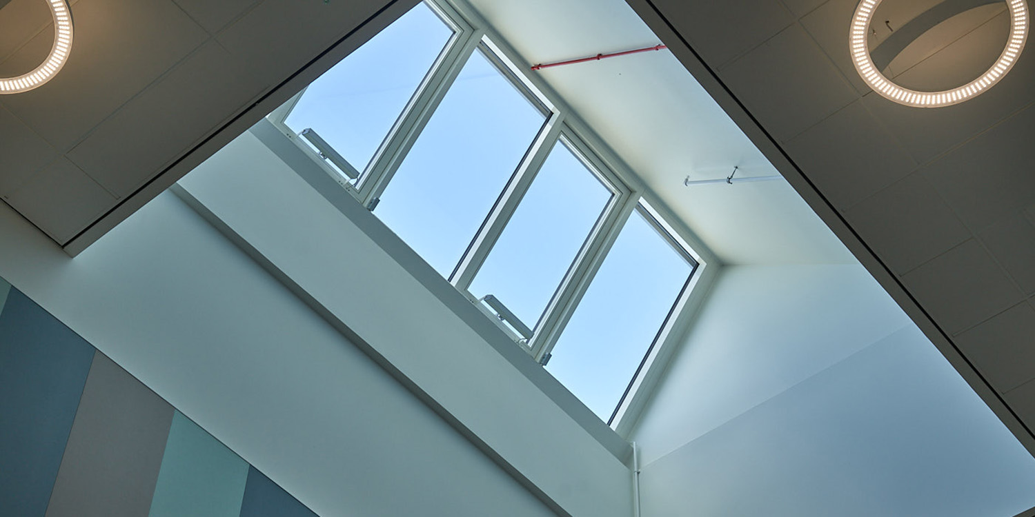 Looking up out of a rooflight