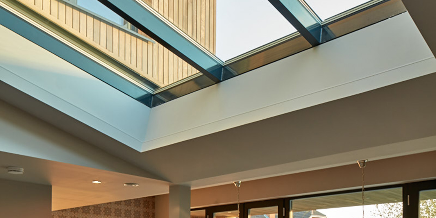 interior view of glazed roof in show home