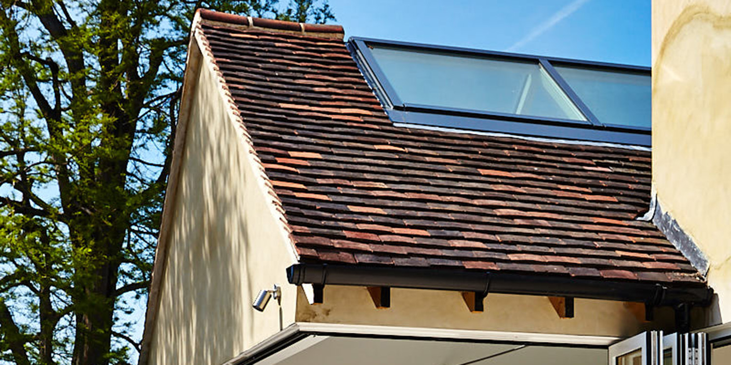 House with ridged glass roof
